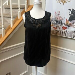 Black beaded satin shirt